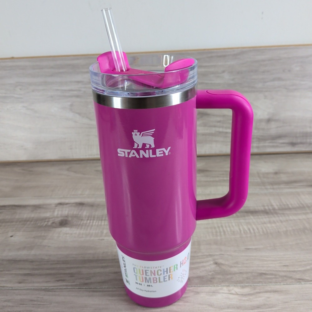 Stanley Azalea Pink 30oz Quencher H2.0 Tumbler Travel Mug With Handle